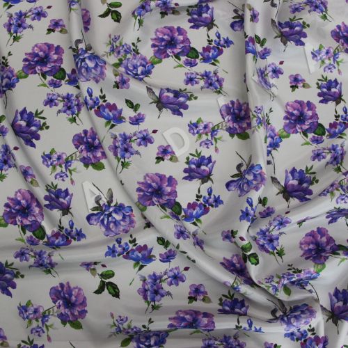 Креповый шелк с цветочным принтом LANVIN