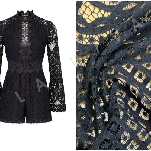 Кружево Ermanno Scervino черного цвета 