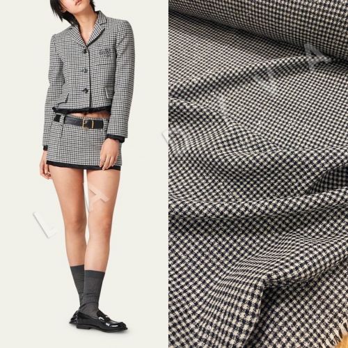 Костюмная шерсть Miu Miu в клетку