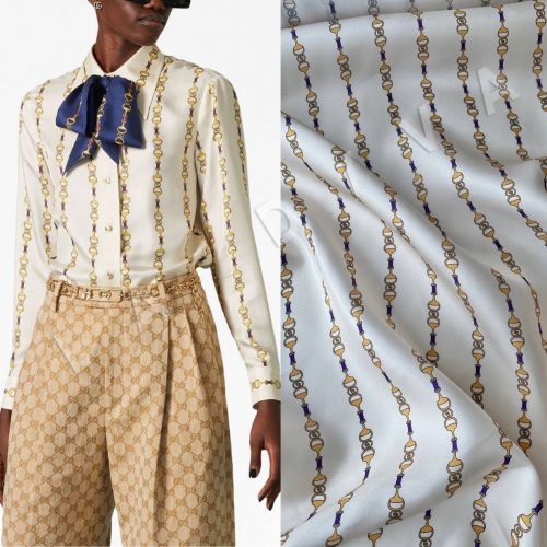 Шелк твил Gucci в цвете топленого молока