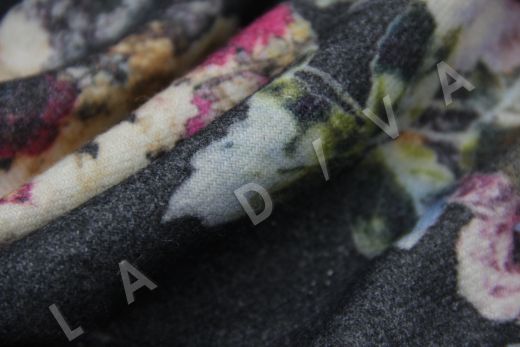 Костюмно-плательная шерсть с цветочным принтом  рис-2