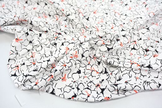дизайнерский сорочечный хлопок с цветочным принтом на белом фоне рис-5