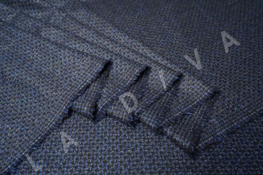 костюмная шерсть Carnet темно-синего цвета рис-5