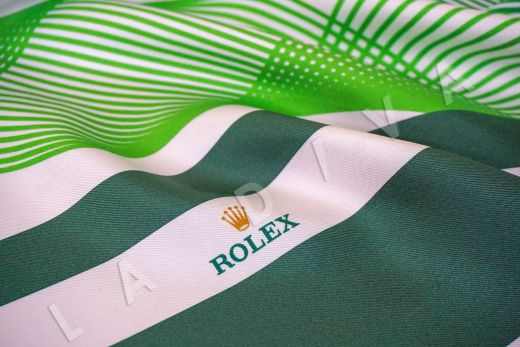платок Rolex шелк твил бело-зеленого цвета рис-3