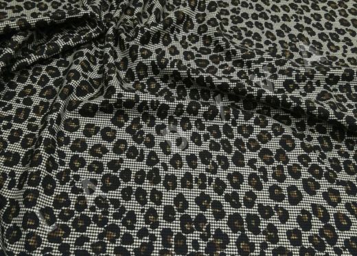 Шерсть костюмная Versace с леопардовым принтом и пье-де-пуль рис-3