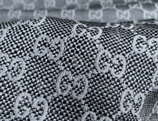 Жаккард Gucci с лого в серо-стальном цвете рис-3