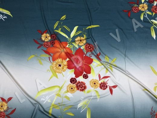 Трикотаж вискозный с цветочным принтом рис-3