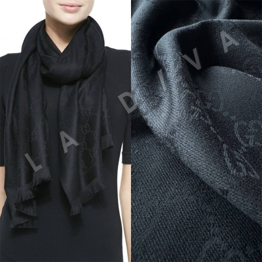 Gucci оригинальный шарф в черном цвете D-238