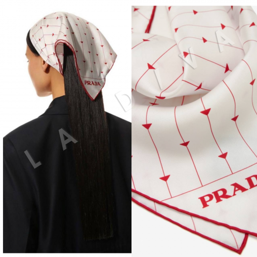 Шёлковый платок Prada, твиловое плетение D-252