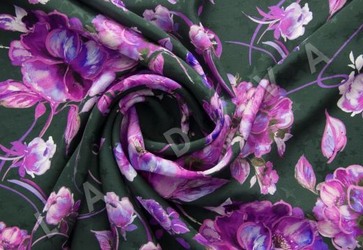 Жаккардовый шелк с цветочным принтом Gai Mattiolo рис-2