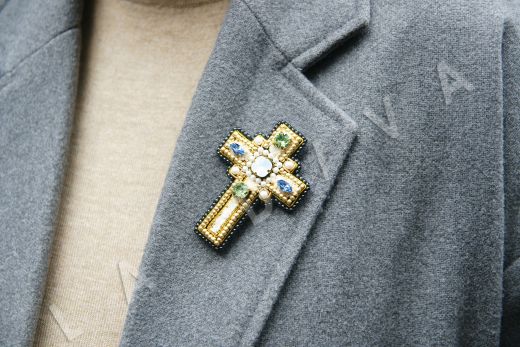 Эксклюзивная брошь фурнитура "Крест" в стиле Dolce Gabbana рис-2