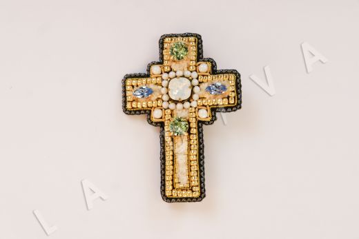 Эксклюзивная брошь фурнитура "Крест" в стиле Dolce Gabbana