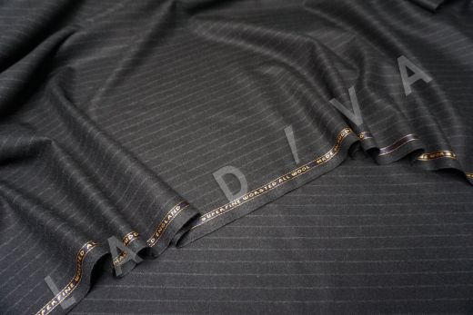 костюмная шерсть Carnet в полоску черного цвета рис-2