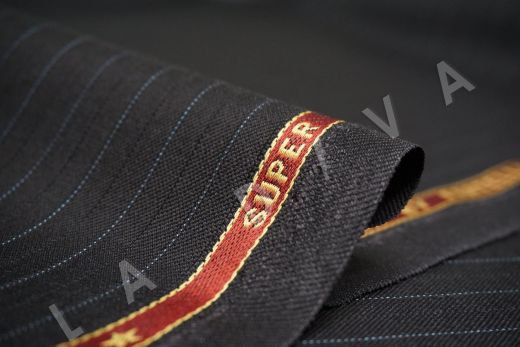 костюмная шерсть Carnet в полоску черного цвета рис-3