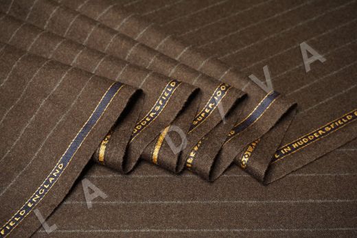 костюмная шерсть Carnet в полоску коричневого цвета