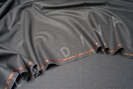 костюмная шерсть Zegna в полоску темно-серого цвета рис-2