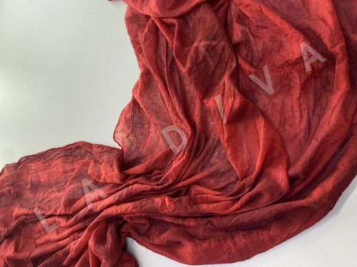 Шерстяной палантин в бордовом цвете с геометрическим рисунком рис-2