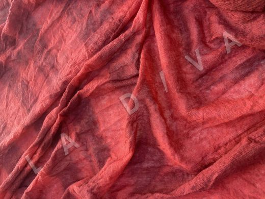Шерстяной палантин в бордовом цвете с геометрическим рисунком рис-4