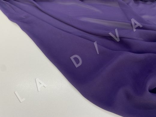 Шифон шелковый креповый фиолетового цвета рис-4