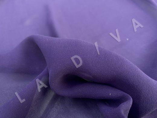 Шифон шелковый креповый фиолетового цвета рис-3
