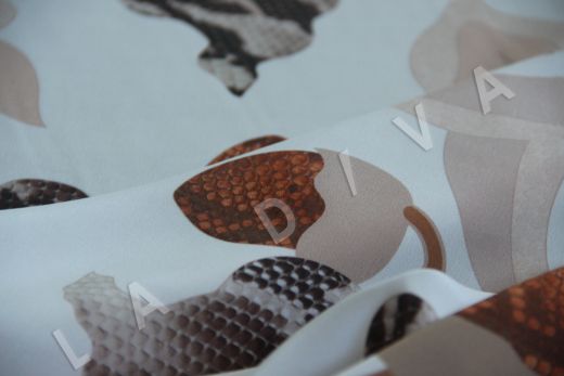 Креповый шелк в стиле Fendi с принтом под желуди и элементами змеиного принта рис-3