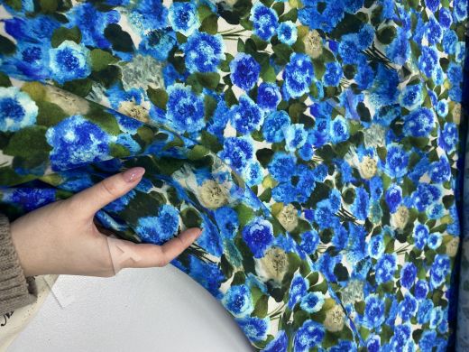 Костюмный шелк Dries Van Noten с цветочным рисунком рис-3