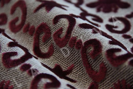 Жаккард Gucci home с бархатными лого цвета "ягодный сорбет"  рис-2