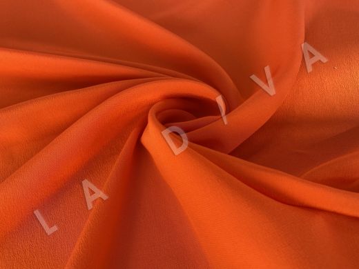 Однотонный креповый шелк оранжевого цвета 2000003090280