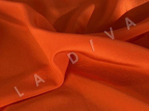 Однотонный креповый шелк оранжевого цвета рис-2