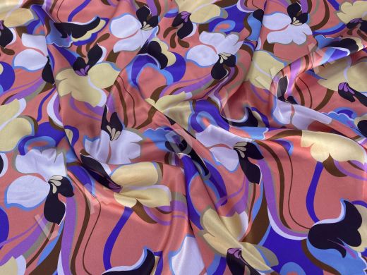 Шелк атласный  Emilio Pucci с ярким цветочным принтом  рис-4