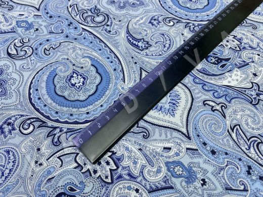Хлопок ETRO плательно-блузочный с абстрактным принтом в голубой гамме рис-6