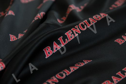 Шелк сатин Balenciaga на черном фоне рис-3