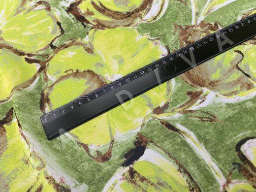 Шелк ETRO с акварельным цветочным принтом в зелено-желтой гамме рис-8