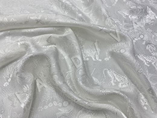 Шелковый жаккард Prada в белом цвете рис-4