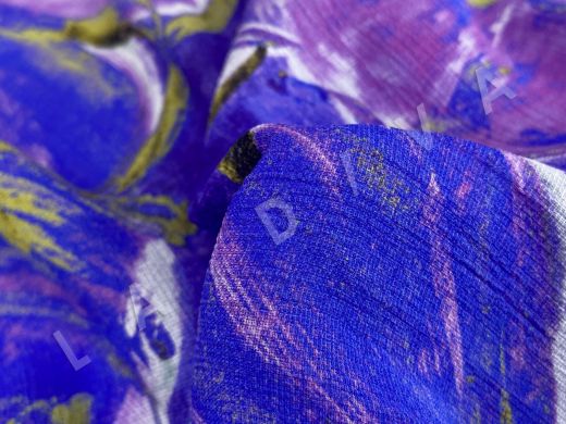 Шелк ETRO костюмно-плательной плотности с акварельным цветочным принтом рис-4