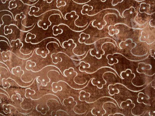 Шелковый бархат Bottega Veneta с выбитым рисунком коричневого цвета рис-3