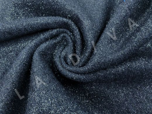 Пальтовая шерсть с люрексом в синем цвете рис-3