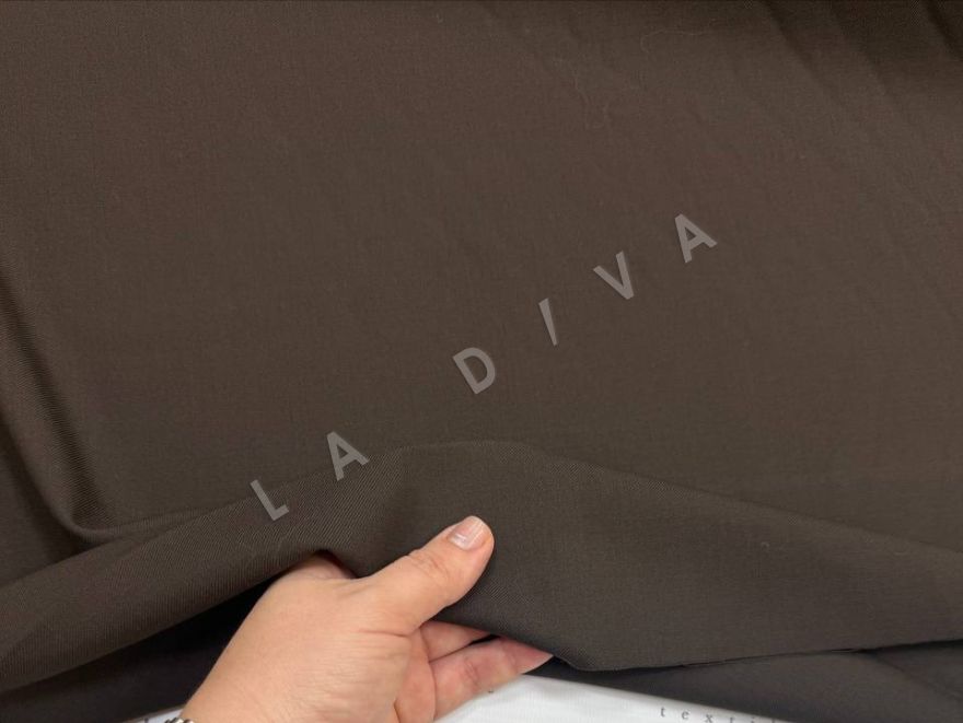 Костюмная шерсть с шелком Loewe в шоколадном оттенке рис-2