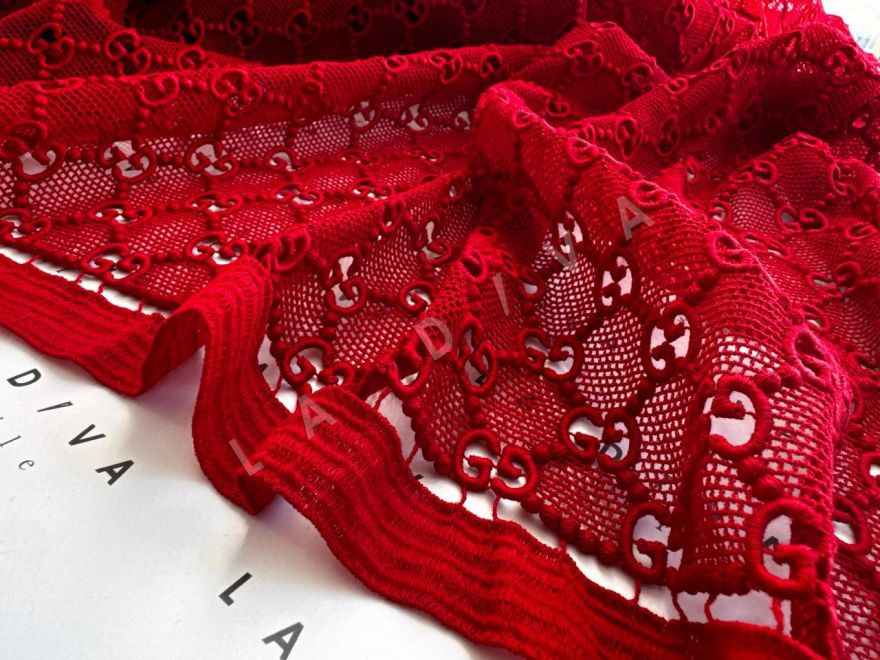 Макраме Gucci красного цвета D-717 Макраме Gucci красного цвета D-717