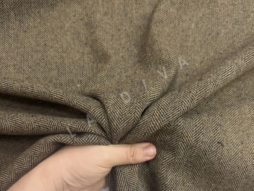Костюмная шерсть от Ralph Lauren в бежево-коричневом оттенке TG-1056 Костюмная шерсть от Ralph Lauren в бежево-коричневом оттенке TG-1056