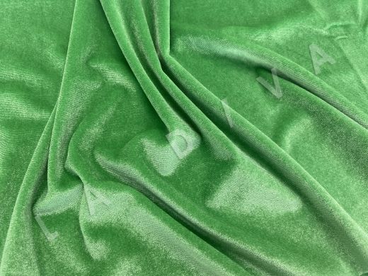 Бархат из полиэстера с полиамидом зеленого цвета рис-3