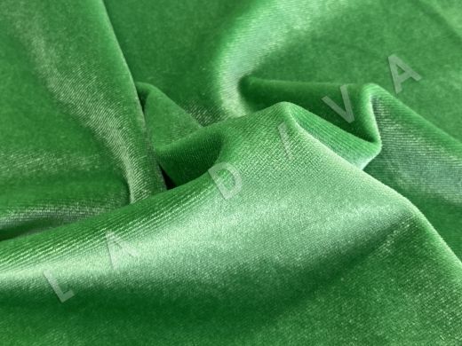 Бархат из полиэстера с полиамидом зеленого цвета рис-2