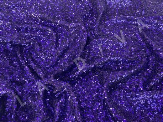 Пайетки на сетке фиолетового цвета рис-3