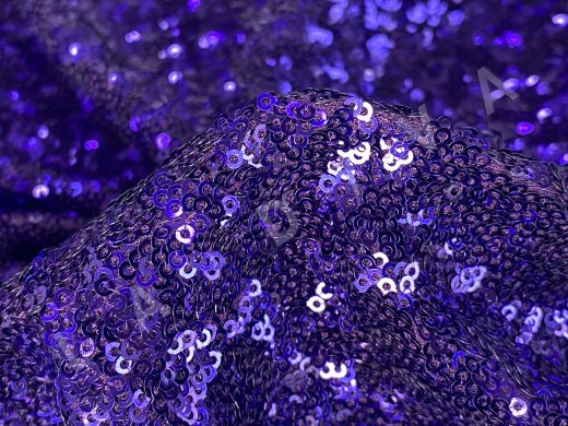 Пайетки на сетке фиолетового цвета рис-2