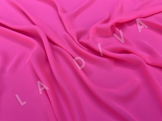 Шифон шелковый креповый в розовом цвете рис-2