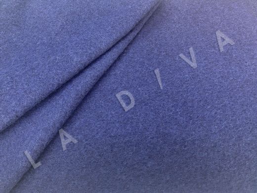 Пальтовая шерсть на трикотажной вязанной основе в синем цвете рис-2