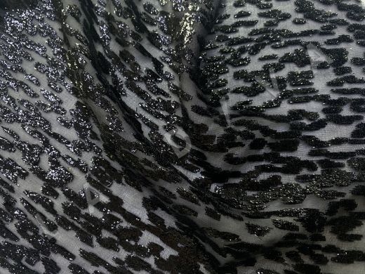 Вискозный панбархат с шелком в черном цвете рис-2