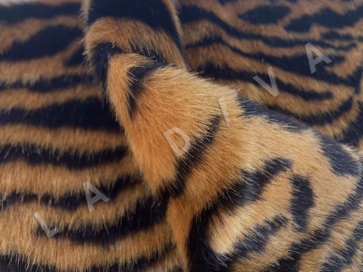 Искусственный мех с принтом тигра рис-3