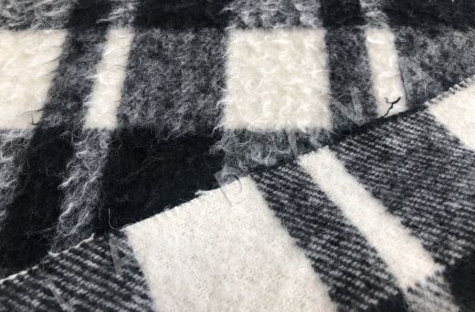 пальтовая шерсть в клетку черно-белого цвета рис-4