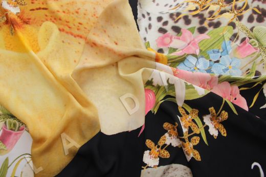 купонный шелк с цветочным принтом рис-2